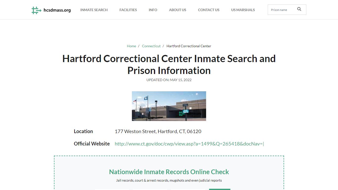 Hartford Correctional Center Inmate Search, Visitation ...