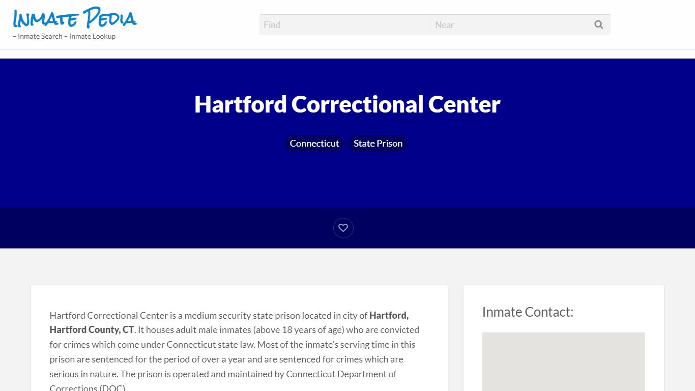 Hartford Correctional Center – Inmate Pedia – Inmate ...